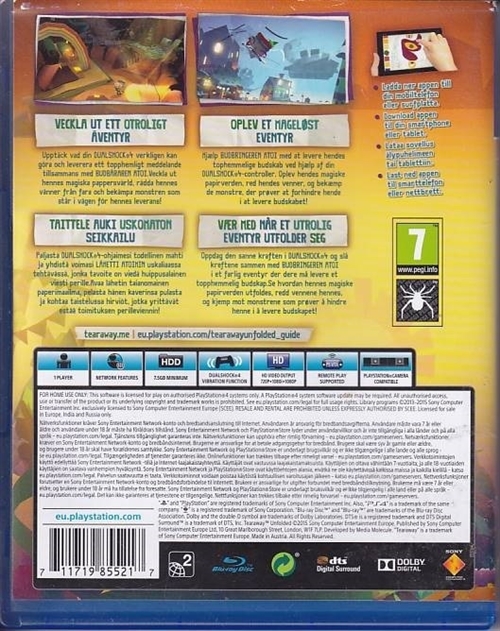 Tearaway Unfolded - PS4 (B-Grade) (Genbrug)